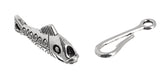 Hook & Eye Clasp - Fish 55x13mm Antique Silver