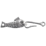 Hook & Eye Clasp - Fish 55x13mm Antique Silver