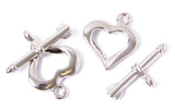 Toggle - Fancy Heart 18mm Nickel Color LF/NF 2pcs