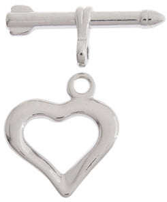 Toggle - Fancy Heart 18mm Nickel Color LF/NF 2pcs