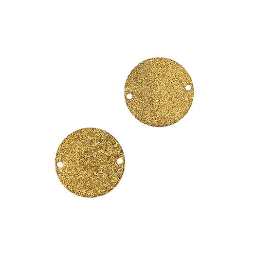 Metal Blank 24ga Raw Brass Focal Connector Round Circle - 2 Hole