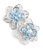 Swarovski Filigree 162007 Flower ss29 Aquamarine Stones/Silver