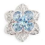 Swarovski Filigree 162007 Flower ss29 Aquamarine Stones/Silver