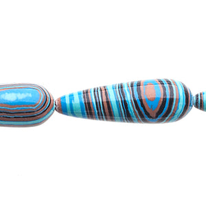 Reconstructed Stone Teardrop 25x8mm Abstract Brown/Blue