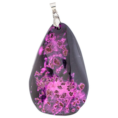 Semi-Precious Pendant Agate Purple, apx 50mm