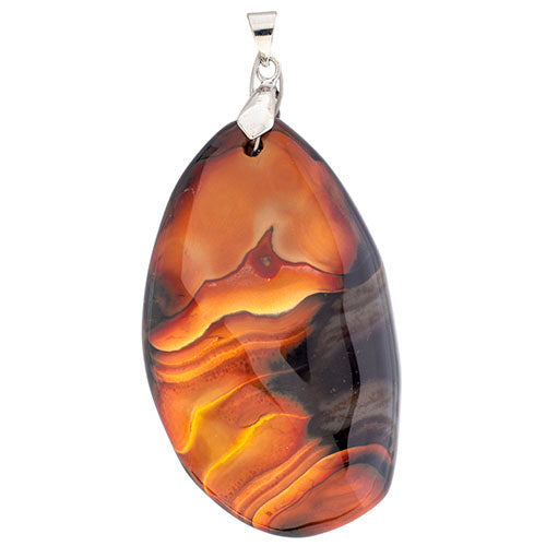 Semi-Precious Pendant Agate Topaz, apx 50mm