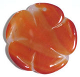 Red Agate Carved Flower 38-43mm