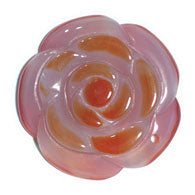 Red Agate Carved Flower 38-43mm