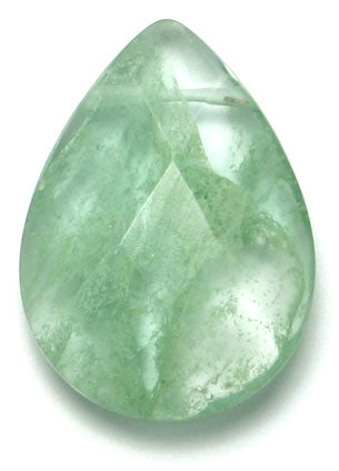 Puff Drop Faceted Glass 22x30mm Two-Tone Tourmaline Green