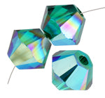 Swarovski Bead 5328 Bicone 4mm Emerald AB 24pcs