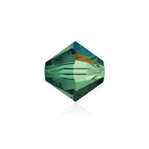 Swarovski Bead 5328 Bicone 4mm Emerald AB 24pcs