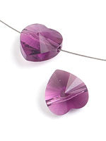 Swarovski Bead 5742 Heart 10mm Amethyst 3pcs