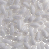 Czech Cali Beads 3-hole Chalk White