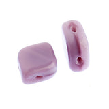 Czech Rhombus Beads 2-hole Purple Silk