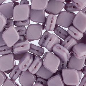 Czech Rhombus Beads 2-hole Purple Silk