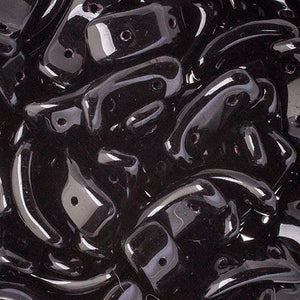 Czech Bow Beads 2-hole Opaque Black