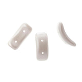 Czech Bow Beads 2-hole Alabaster/White Luster