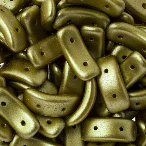 Czech Bow Beads 2-hole Alabaster/Pastel Pearl Khaki – Birch Country Beads
