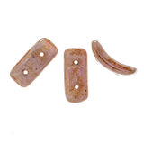 Czech Bow Beads 2-hole Alabaster/Picasso Red