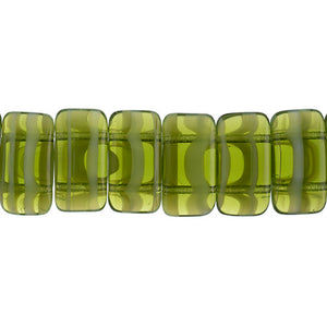 Czech Carrier Beads 9x17mm Green Cloud