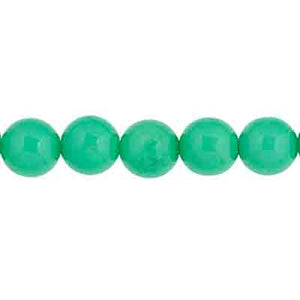 Czech Pastella Beads 6mm Peacock Green