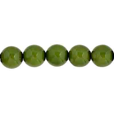 Czech Pastella Beads 6mm Amazonian Green