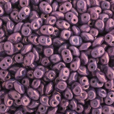 Czech Superduo Beads 2-hole Luster Metallic Amethyst