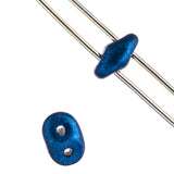 Czech Superduo Beads 2-hole Metallic Suede Blue