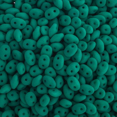 Czech Superduo Beads 2-hole Neon Dark Emerald