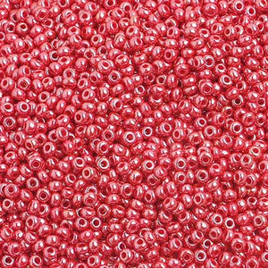 Czech Seed Bead 10/0 Opaque Pearl Red 22g