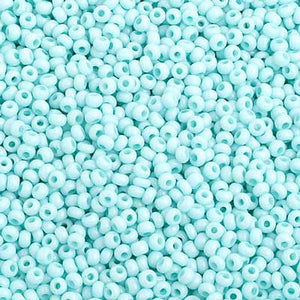 Czech Seed Bead 10/0 Chalk Light Turquoise Solgel