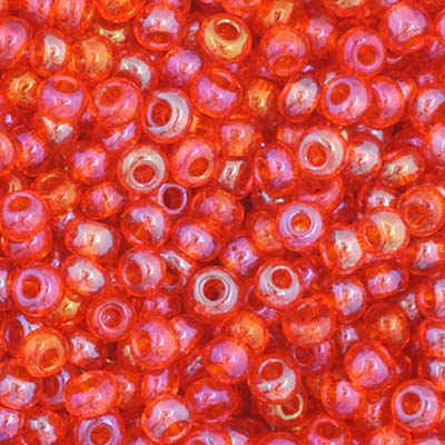 Czech Seed Bead 11/0 Transparent Orange AB