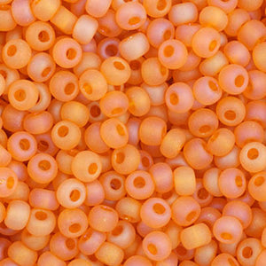 Czech Seed Bead 11/0 Transparent Light Orange Matte AB