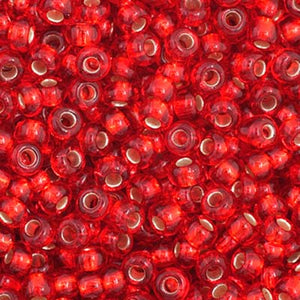 Czech Seed Bead 11/0 SQ/H Silver-Lined Light Red