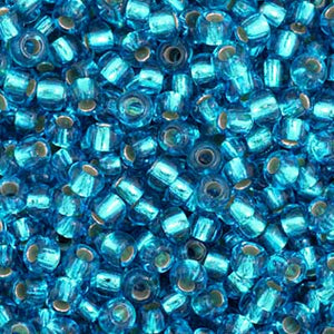 Czech Seed Bead 11/0 SQ/H Silver-Lined Dark Aqua