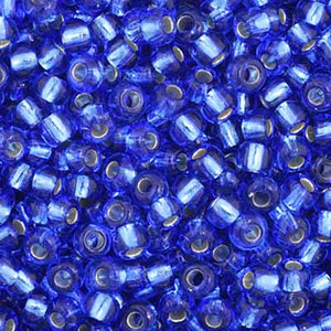 Czech Seed Bead 11/0 SQ/H Silver-Lined Dark Blue