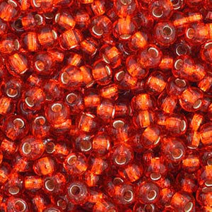 Czech Seed Bead 11/0 SQ/H Silver-Lined Orange