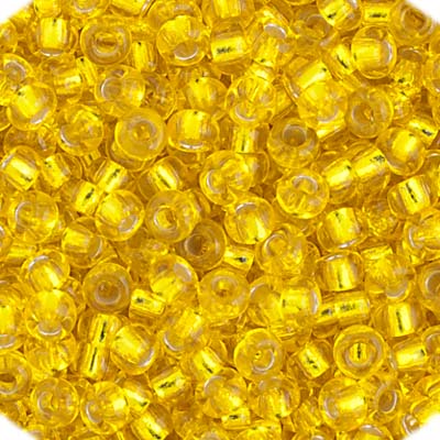 Czech Seed Bead 11/0 SQ/H Silver-Lined Yellow