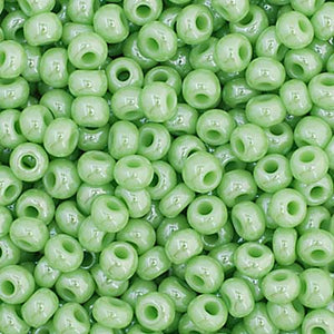 Czech Seed Bead 11/0 Opaque Pale Green Luster