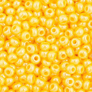 Czech Seed Bead 11/0 Opaque Golden Yellow Luster