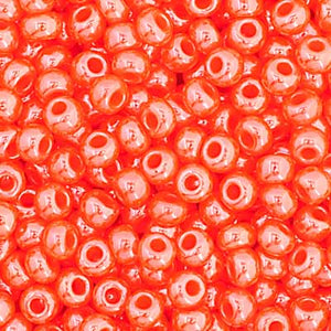 Czech Seed Bead 11/0 Opaque Dark Orange Luster