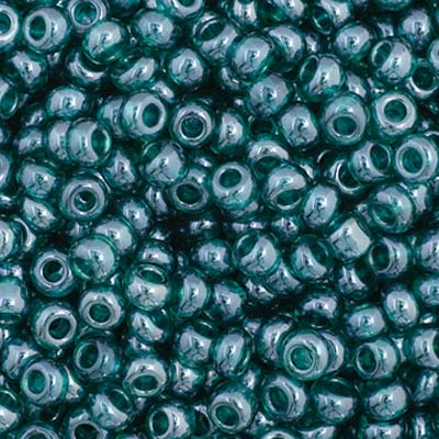 Czech Seed Bead 11/0 Transparent Teal Green Luster Natural