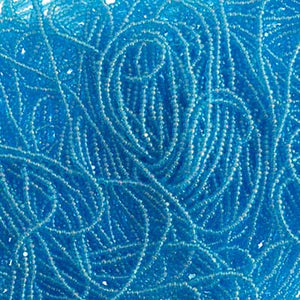 Czech Seed Bead 13/0 Cut Aqua Rainbow