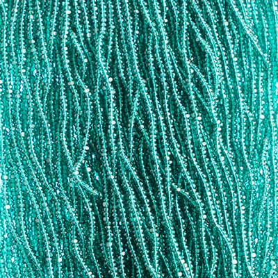 Czech Seed Bead 13/0 Cut Transparent Teal Green