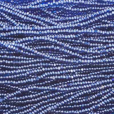 Czech Seed Bead 13/0 Cut Transparent Medium Blue Luster