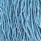 Czech Seed Bead 13/0 Cut Opaque Medium Blue Luster