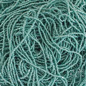 Czech Seed Bead 13/0 Cut Metallic Mint Terra