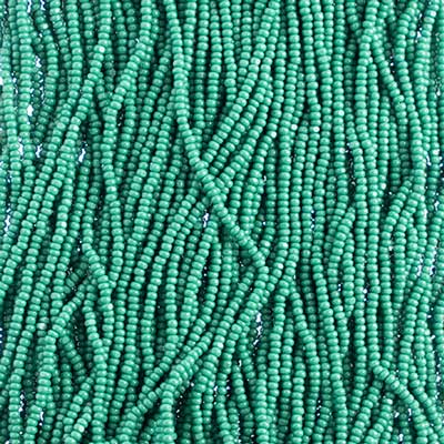 Czech Seed Bead 13/0 Cut Opaque Medium/Dark Green