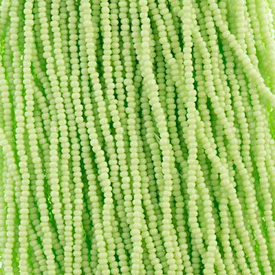 Czech Seed Bead 13/0 Cut Opaque Pale Green