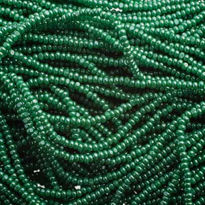 Czech Seed Bead 13/0 Cut Opaque Green Luster